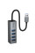 Перехідник HUB Hoco HB1B 4in1 (USB to 4xUSB 3.0) (0.2m) - Metal gray - фото