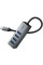 Перехідник HUB Hoco HB1C 4in1 (Type-C to 4xUSB 3.0) (0.2m) - Metal gray - фото