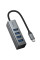 Перехідник HUB Hoco HB1C 4in1 (Type-C to 4xUSB 3.0) (0.2m) - Metal gray - фото