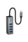 Перехідник HUB Hoco HB1C 4in1 (Type-C to 4xUSB 3.0) (0.2m) - Metal gray - фото