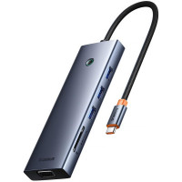 Перехідник HUB Baseus UltraJoy 10-Port (Type-C to HDMI+VGA+USB3.0*3+PD+RJ45+SD/TF3+3.5mm) (80C8) - Slate Grey