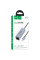 Переходник HUB Hoco HB1D USB to USB2.0*3+RJ45 - Metal gray - фото