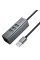 Переходник HUB Hoco HB1D USB to USB2.0*3+RJ45 - Metal gray - фото