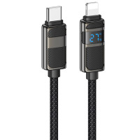 Дата кабель Hoco U137 Line with display Type-C to Lightning 27W (1.2m) - Black
