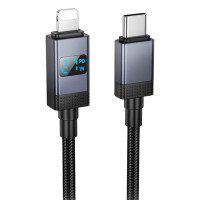 Дата кабель Hoco X118 Generous with display Type-C to Lightning 27W (1m) - Black