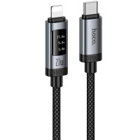 Дата кабель Hoco U148 Lord with display Type-C to Lightning 27W (1.2m) - Black