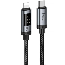 Дата кабель Hoco U148 Lord with display Type-C to Lightning 27W (1.2m) - Black