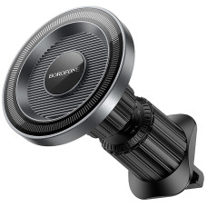 Автодержатель Borofone BH122 Profit ring magnetic (air outlet) - Black / Metal gray