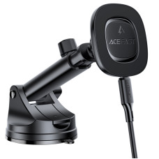 Автотримач з БЗП Acefast D47 Magnetic Charging 15W (center console) - Black