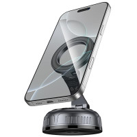 Автотримач Hoco H92 High vacuum suction cup magnetic (universal) - Black / Metal gray