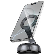 Автотримач Hoco H92 High vacuum suction cup magnetic (universal) - Black / Metal gray