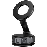 Автотримач Borofone BH140 Gloria Vacuum Suction Magnetic (center console) - Black / Metal gray