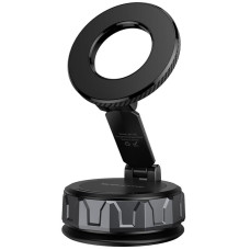 Автотримач Borofone BH140 Gloria Vacuum Suction Magnetic (center console) - Black / Metal gray