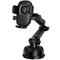 Автодержатель Hoco H89 Crown (center console) - Black / Metal gray