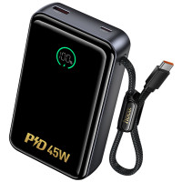 Портативний ЗП Power Bank Hoco Q54 Shine PD45W with cable 20000 mAh - Metal gray