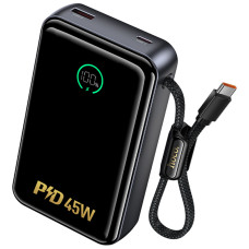 Портативний ЗП Power Bank Hoco Q54 Shine PD45W with cable 20000 mAh - Metal gray
