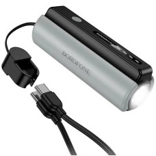 Портативний ЗП Power Bank Borofone BJ87 Star flashlight with cable 5000 mAh - Black / Gray