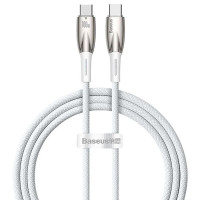 Дата кабель Baseus Glimmer Series Fast Charging Type-C to Type-C 100W 1m (CADH00070) - White