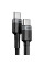 Дата кабель Baseus Cafule Type-C to Type-C PD2.0 100W (2m) (CATKLF-AL) - Gray / Black - фото