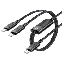 Дата кабель Acefast C5-11 USB-C to 2xUSB-C 100W (1.2m) - Black