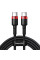 Дата кабель Baseus Cafule Type-C to Type-C PD2.0 100W (2m) (CATKLF-AL) - Red / Black - фото