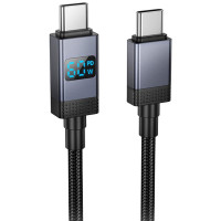 Дата кабель Hoco X118 Generous with display Type-C to Type-C 60W (1m) - Black