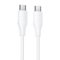 Дата кабель Hoco X124 Bien silicone Type-C to Type-C 60W (1m) - White