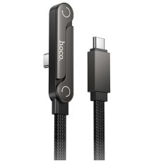 Дата кабель Hoco U150 Exquisite side plug and stand Type-C to Type-C 60W (1.2m) - Black