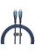 Дата кабель Baseus Glimmer Series Fast Charging Type-C to Type-C 100W 1m (CADH00070) - Blue - фото