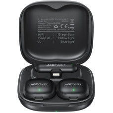 Петличний бездротовий мікрофон Acefast R1 Dual-mic Lightning - Black