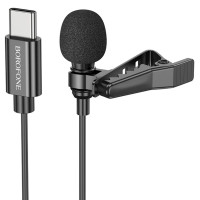 Мікрофон петличний Borofone BFK11 Elegant lavalier Type-C (2m) - Black
