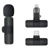 Петличний бездротовий мікрофон Borofone BFK12 Trophy Dual-mic Lightning/Type-C - Black