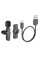Петличний бездротовий мікрофон Borofone BFK12 Trophy Dual-mic Lightning/Type-C - Black - фото