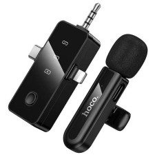 Петличний бездротовий мікрофон Hoco L20B Fair 3in1 (Lightning/Type-C/3.5) - Black