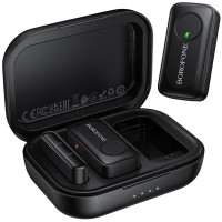 Петличний бездротовий мікрофон Borofone BFK17 Lemai dual-mic Type-C - Black