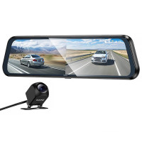 Автомобільний відеореєстратор дзеркало Hoco DV16 Dual-Channel Driving Recorder 1080p+720p - Black