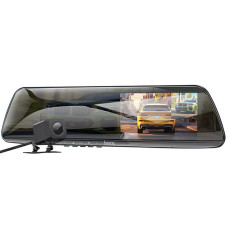 Автомобильный видеорегистратор зеркало Hoco DV4 4.5-inch display with rear camera (1080P+720P) - Iron gray