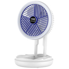 Настільний складний вентилятор Folding Fan 2in1 with Night Light - White