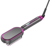 Гребінець-випрямляч Hoco HP44 Electric straightening hair comb with digital display - Rose Red