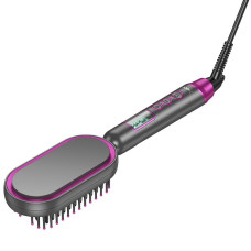 Гребінець-випрямляч Hoco HP44 Electric straightening hair comb with digital display - Rose Red