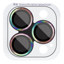 Захисне скло Metal Classic на камеру (у упак.) для Apple iPhone 17 Pro (6.3) / 17 Pro Max (6.9) - Бузковий / Rainbow
