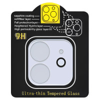 Захисне скло на камеру Full Block (тех.пак) для Apple iPhone 12 (6.1) - Прозорий
