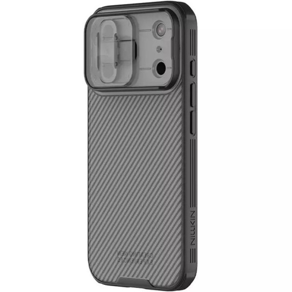 Карбонова накладка Nillkin CamShield Pro для Apple iPhone 17 Pro (6.3) - Transparent black | inMobi Карбонова накладка Nillkin CamShield Pro для Apple iPhone 17 Pro (6.3) - Transparent black - фото