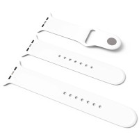 Силіконовий ремінець для Apple Watch Sport Band 38/40/41/42mm(ser.10) (S/M & M/L) 3pcs - Білий / White