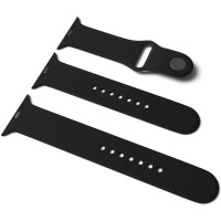 Силиконовый ремешок для Apple Watch Sport Band 42(ser.1-3)/44/45/46/49mm (S/M & M/L) 3pcs - Черный / Black