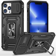 Ударопрочный чехол Camshield Army Ring для Apple iPhone 14 Pro (6.1) - Черный / Black
