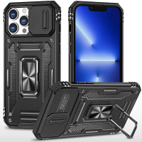 Ударопрочный чехол Camshield Army Ring для Apple iPhone 15 Pro Max (6.7) - Черный / Black