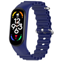 Ремешок Ocean Band для Xiaomi Mi Band 3/4/5/6/7 - Синий / Blue