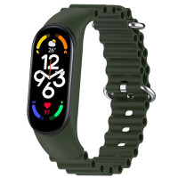 Ремешок Ocean Band для Xiaomi Mi Band 3/4/5/6/7 - Зеленый / Dark Olive
