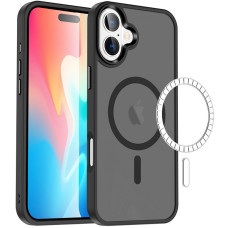 TPU+PC чохол Metal Buttons with MagSafe Colorful для Apple iPhone 16 Plus (6.7) - Чорний / Black